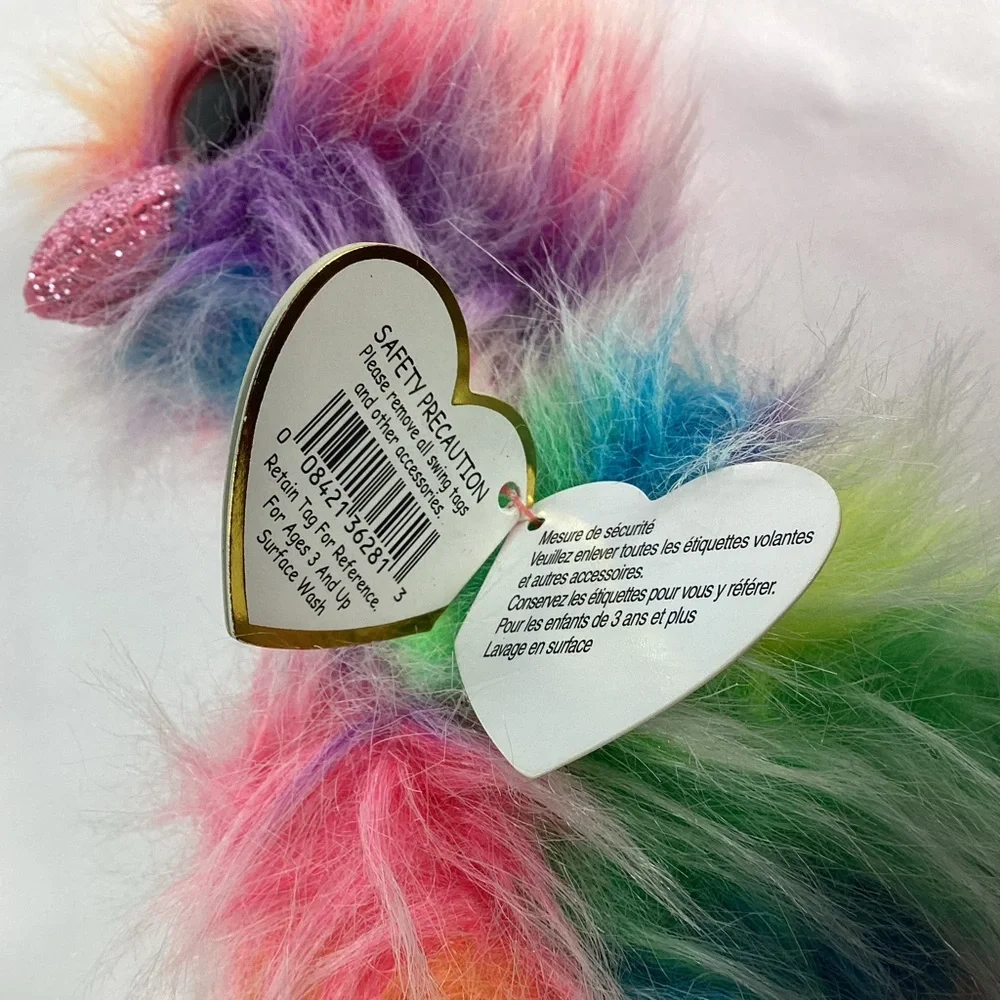 TY Beanie Boos Asha the Rainbow Ostrich Bird Stuffed Animal Plush Toy 2019 w/Tag - Picture 7 of 13